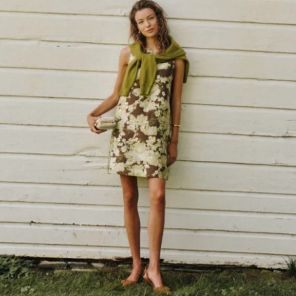 Tuckernuck Green Floral Shift Mini Dress